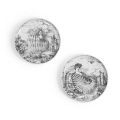 Fornasetti Rare Complete Set of 12 "Le Oceanidi" Plates, Italy, 1950s
