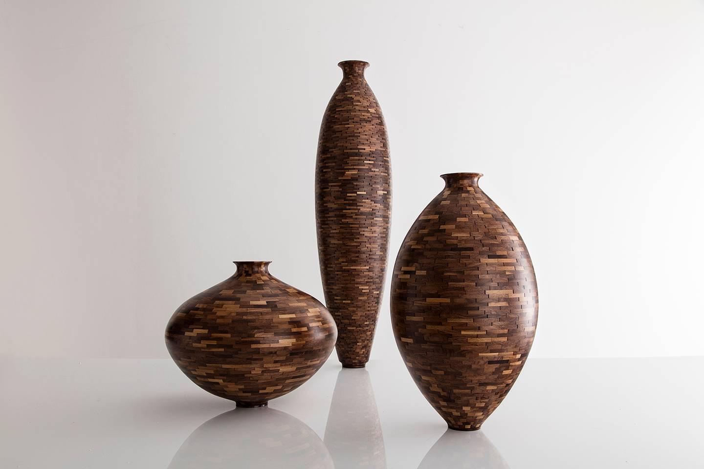 American STACKED Walnut Vessel by Richard Haining, Available Now