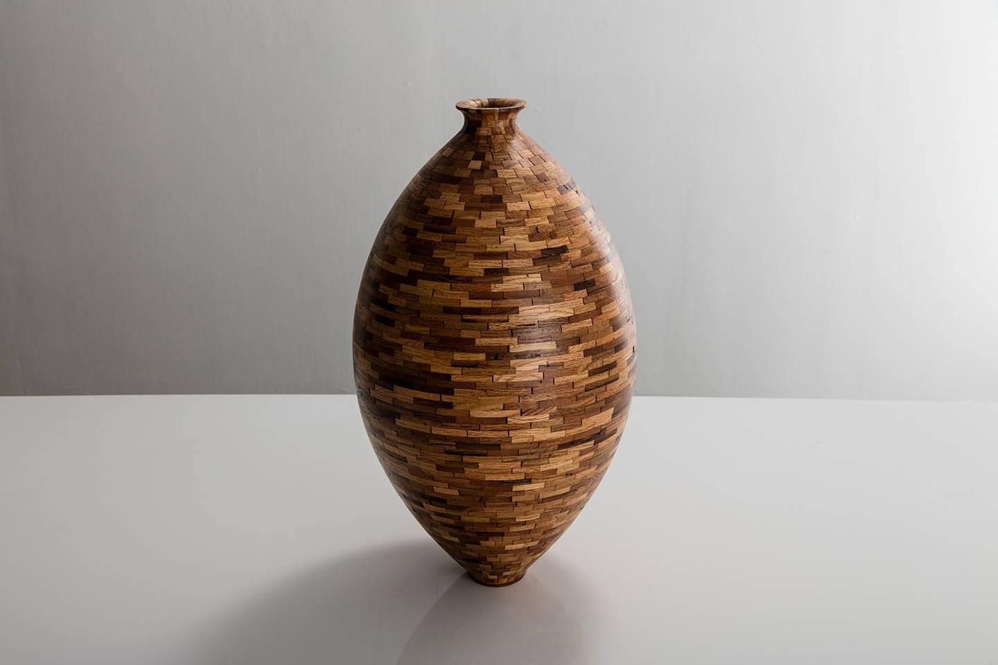 large wooden vases