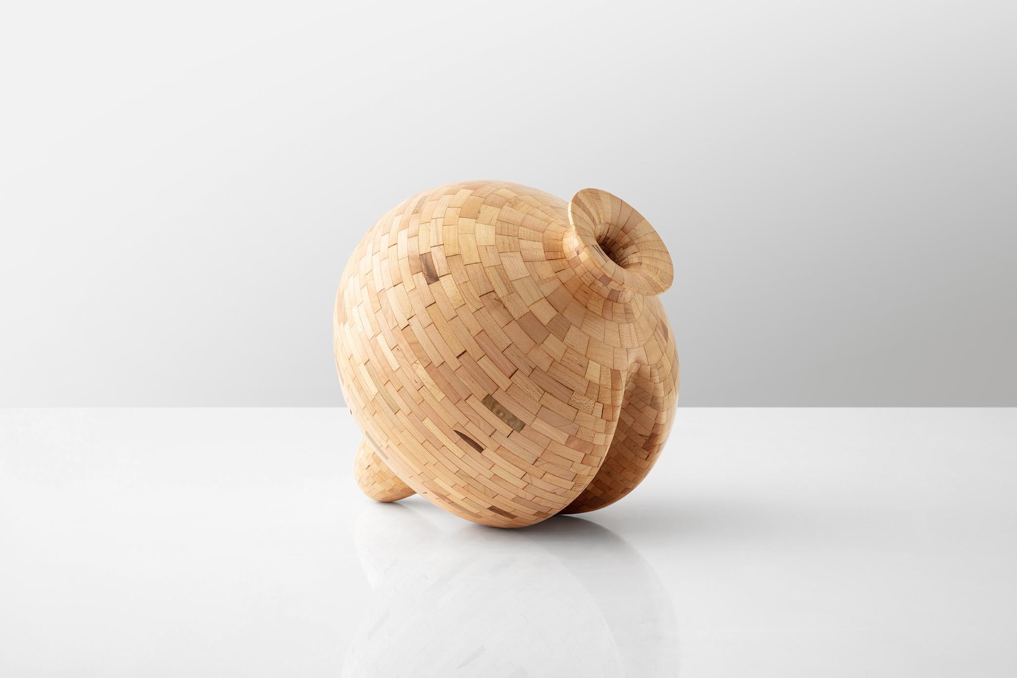 Modern STACKED Single-Fluted Maple Vessel by Richard Haining, Available Now For Sale
