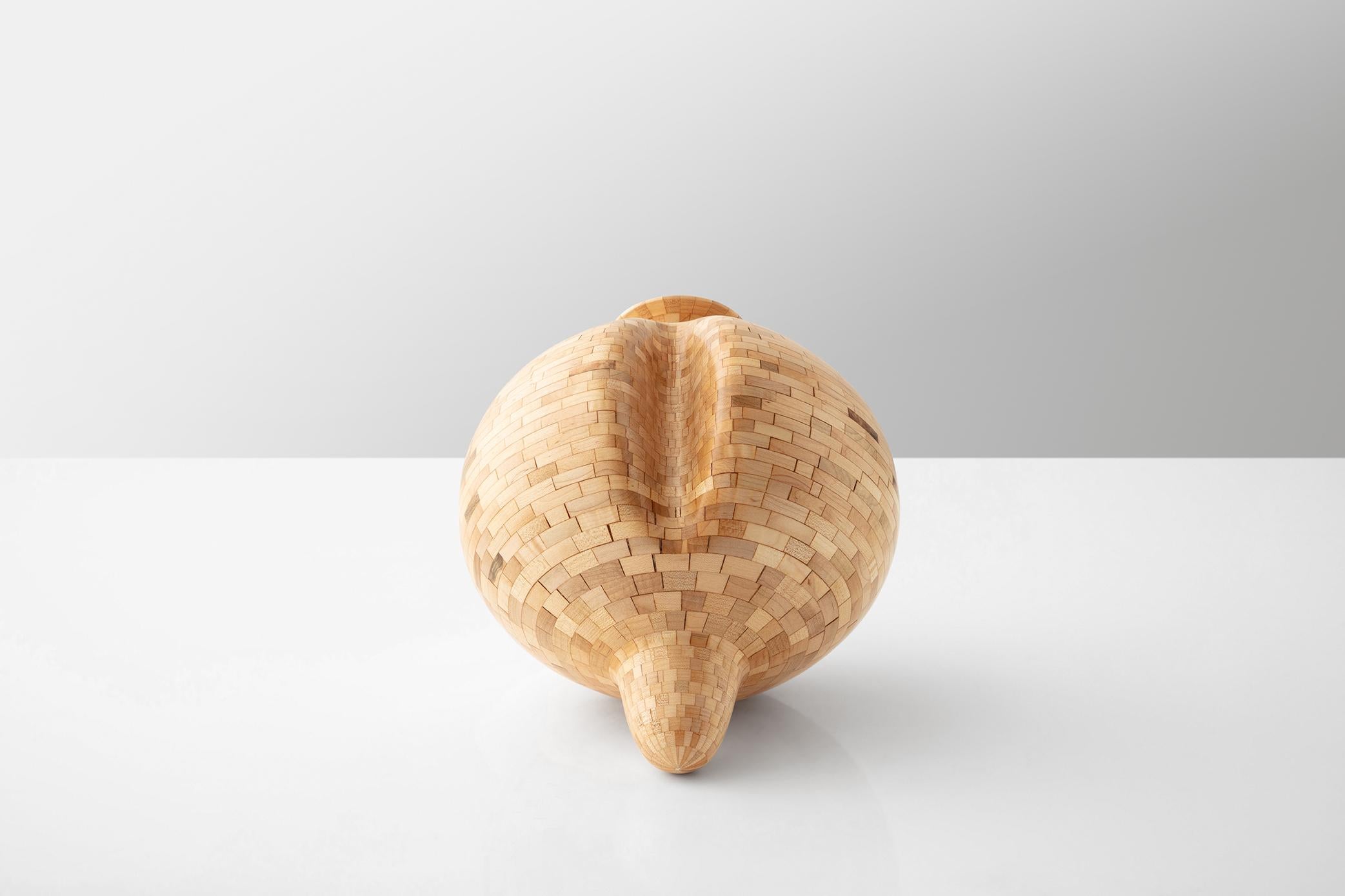 Laminated STACKED Double-Fluted Maple Vessel by Richard Haining, Available Now For Sale