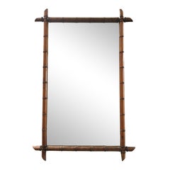 19th Century French Colonial Bamboo Mirror