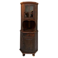 Vintage Wooden Corner Cabinet