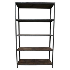 Industrial Wood and Metal Tall Shelf