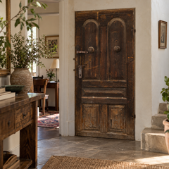 Vintage Dark Brown Wooden Door