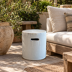 White Ceramic Garden Stool