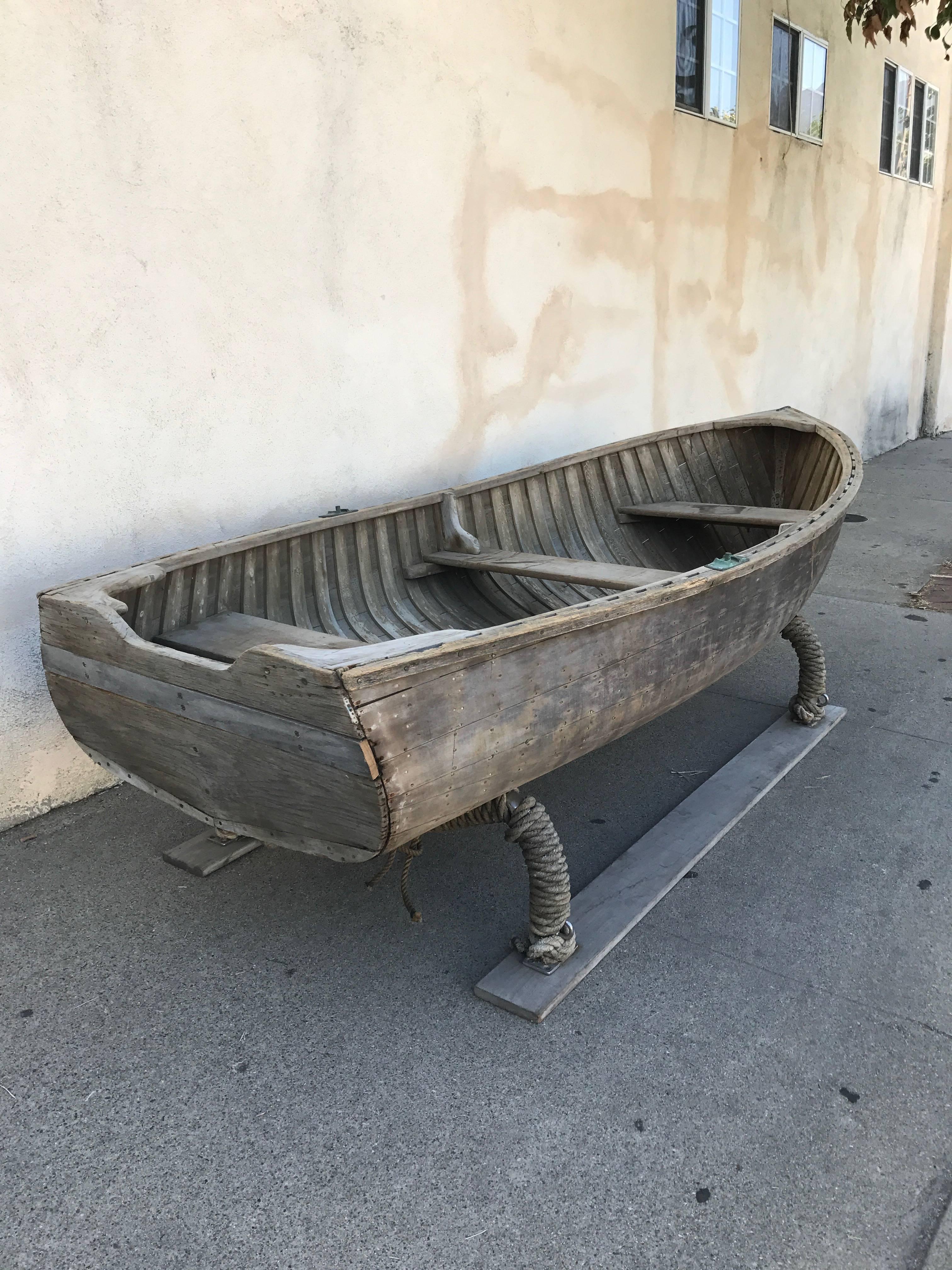 Early 20th Century Vintage Wood Row Boat 1