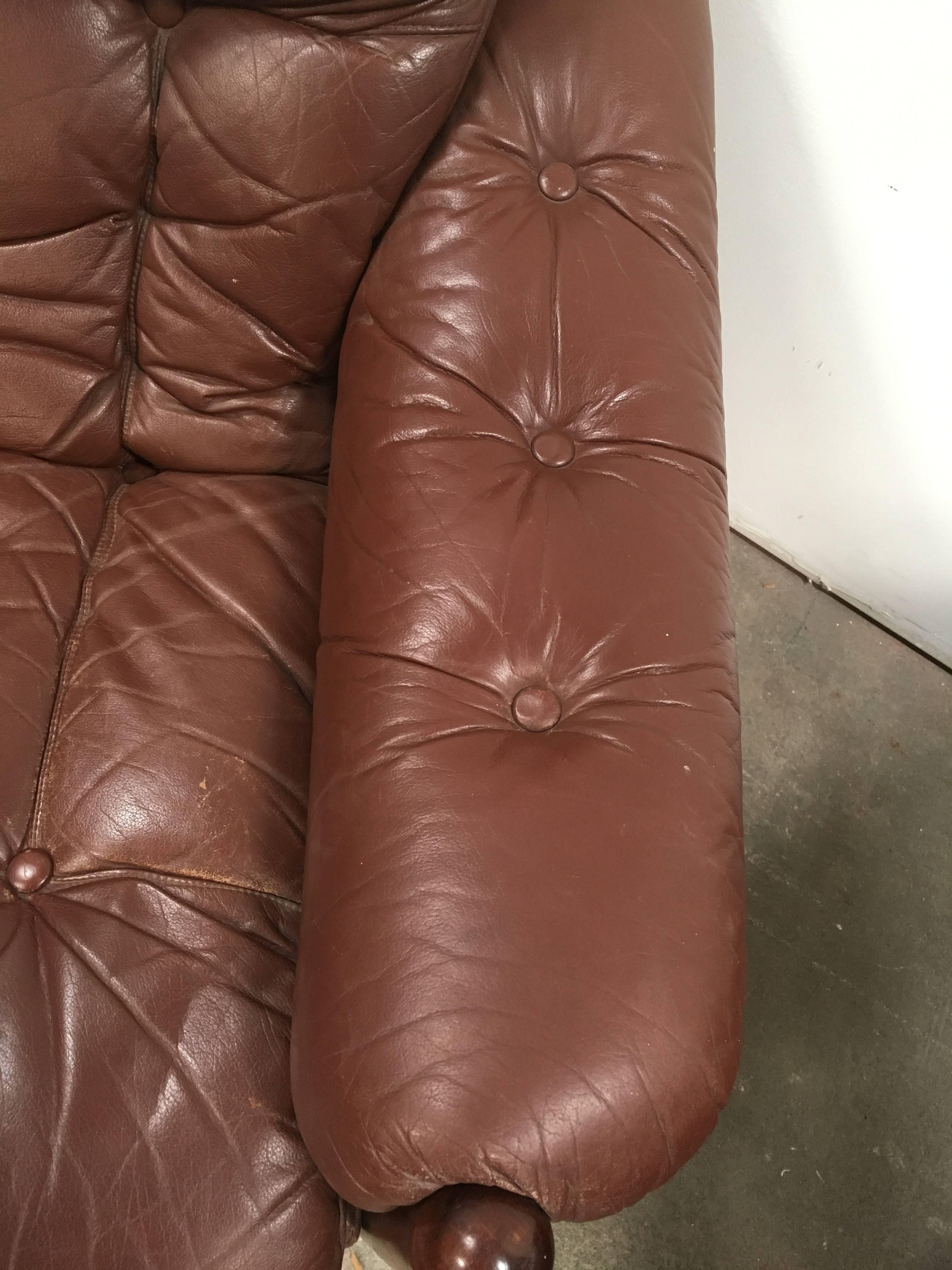 Leather Pair of Göte Möbler Swedish Lounge Chairs