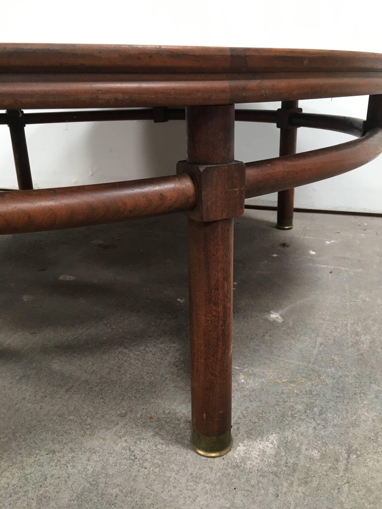 Midcentury Wooden Inlay Coffee Table with Maker's Mark at 1stDibs