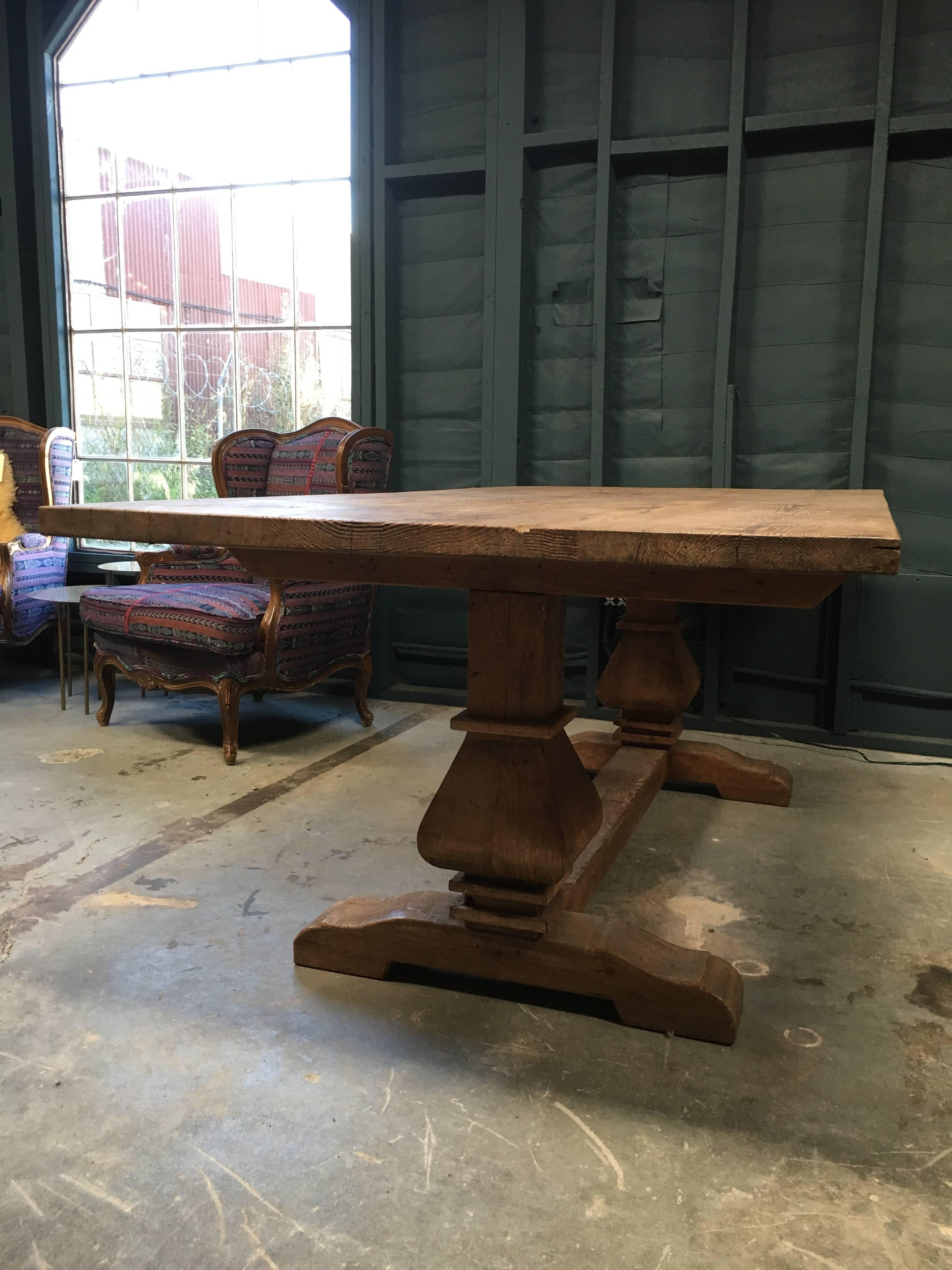 Vintage French dining table. Comfortably seats six.
