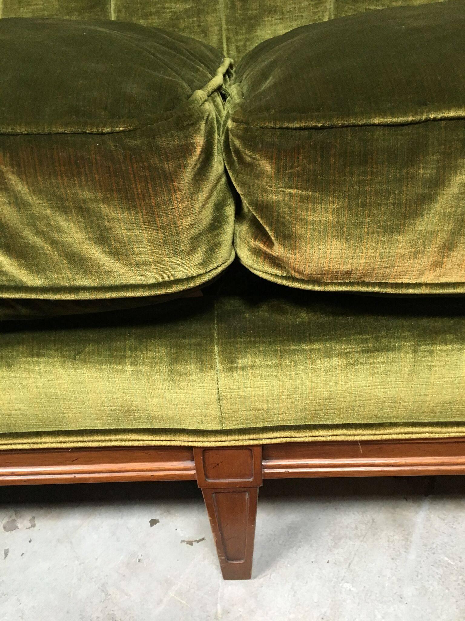 Antique French Velvet Chesterfield Sofa  In Excellent Condition In Los Angeles, CA
