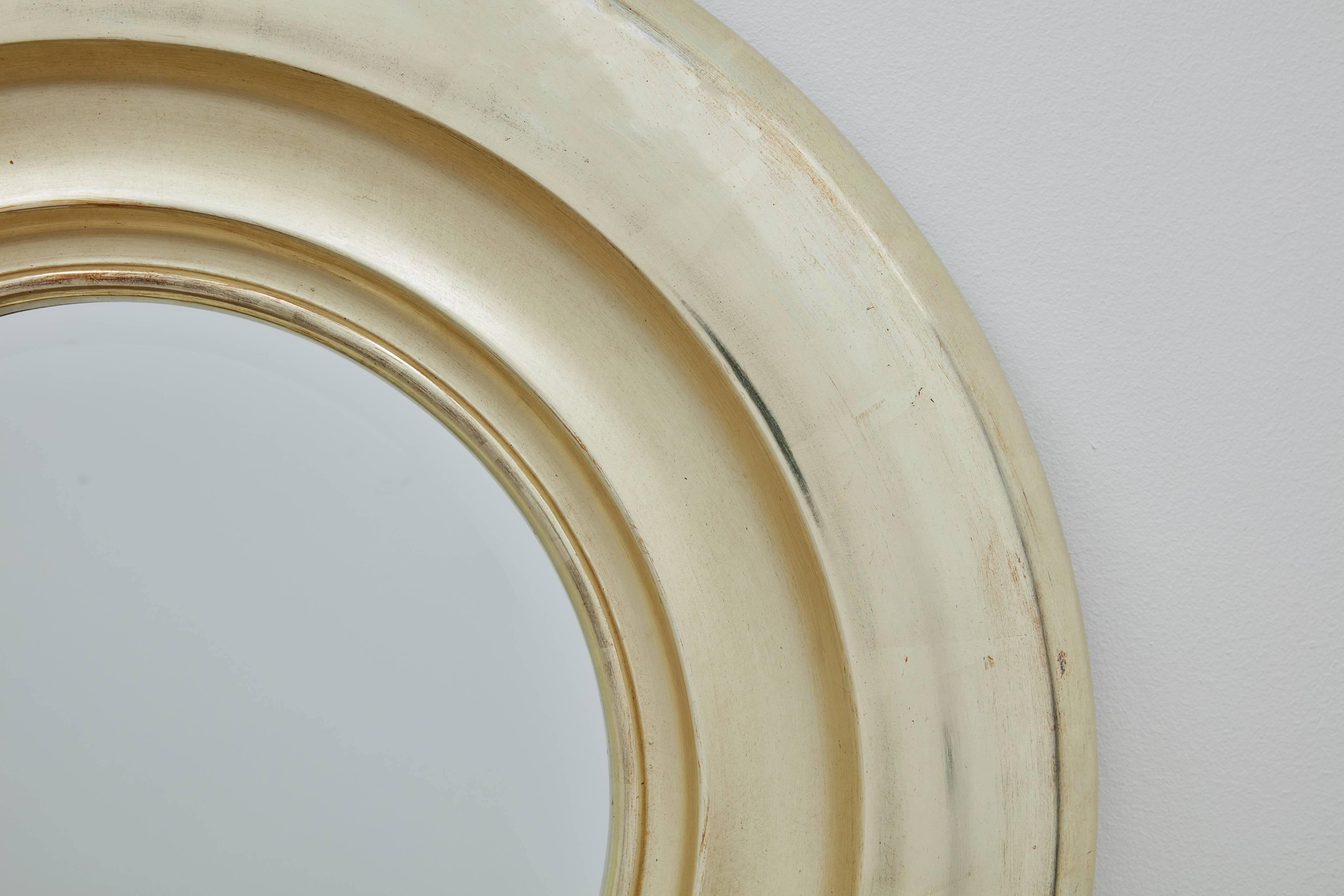 Modern Degas Tondo No. 1 Circular Wall Mirror, Gilded in Pale Gold by Bark Frameworks For Sale