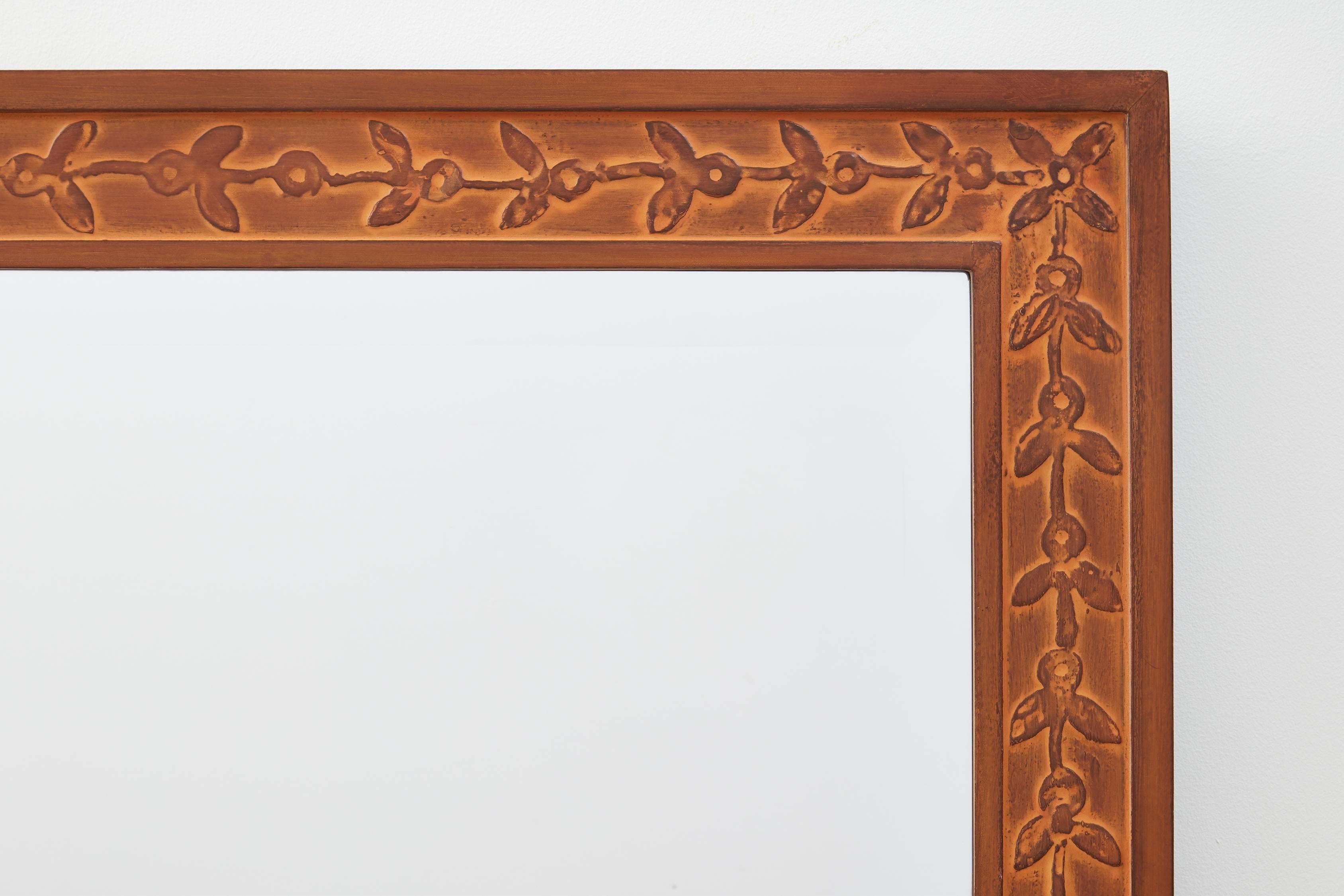 Modern Bark Frameworks Nabi Wall Mirror with Custom Tile Print from Jozsef Rippl-Ronai For Sale
