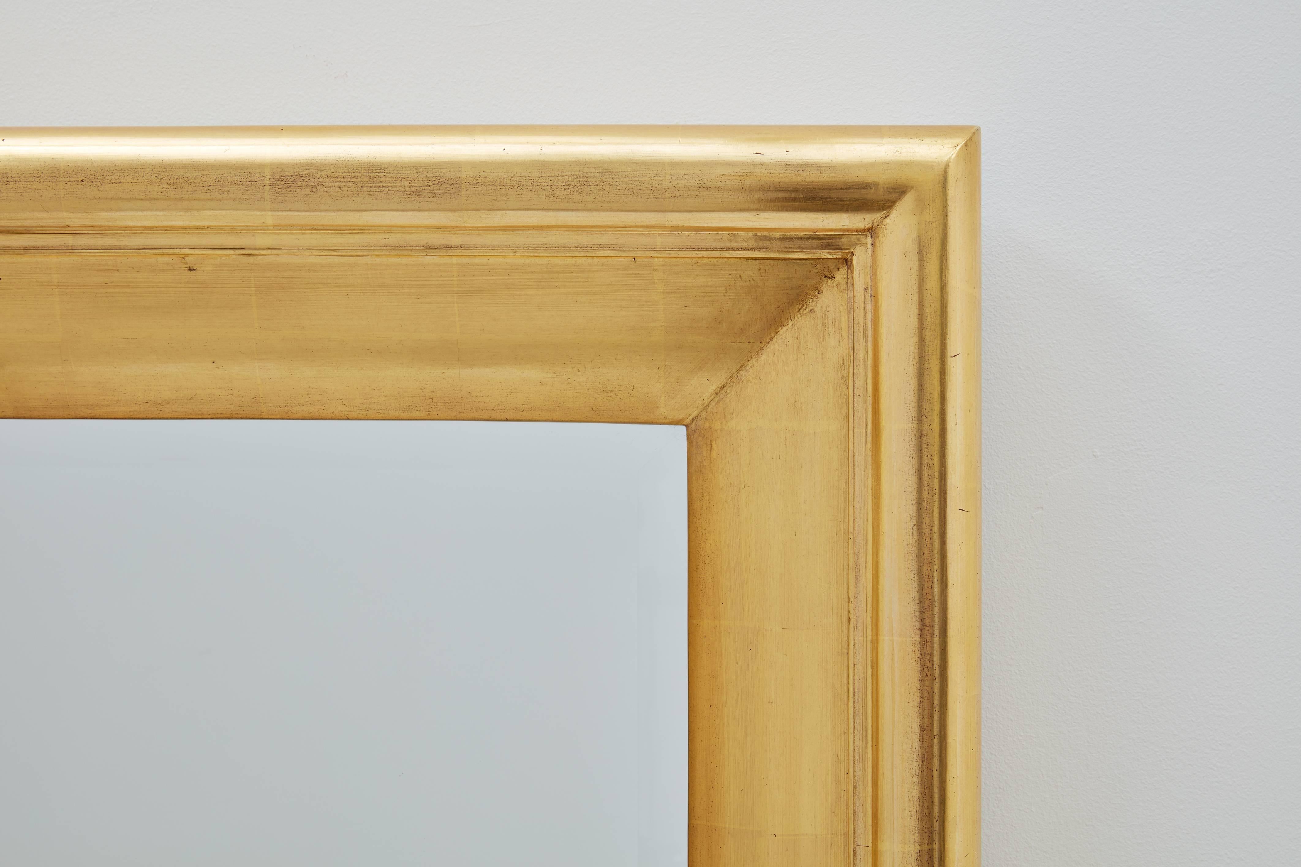American Degas No. 5 Modern Wall Mirror, Gilded in 23-Karat Yellow Gold, Bark Frameworks For Sale