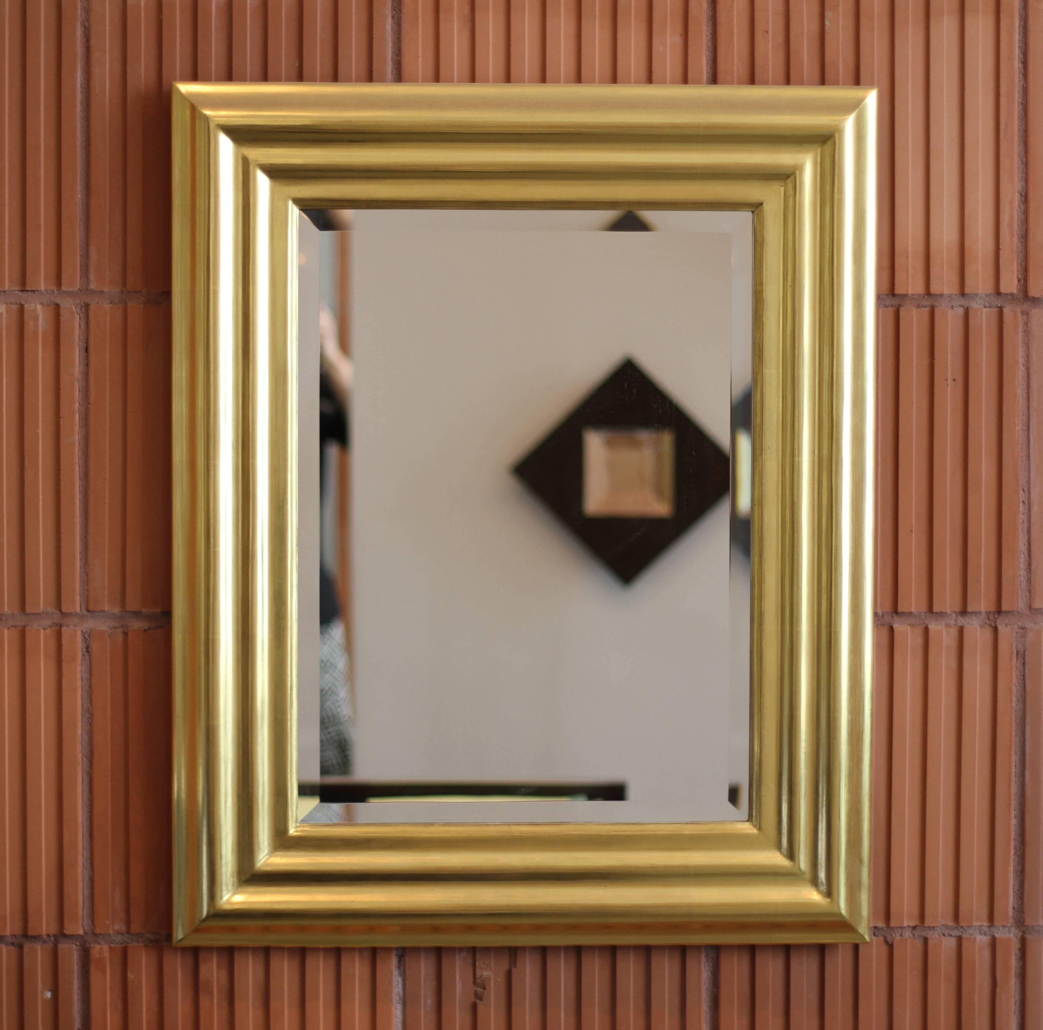 Burnished Degas No. 6 Ripple Wall Mirror, Gilded in 23kt Yellow Gold, by Bark Frameworks For Sale
