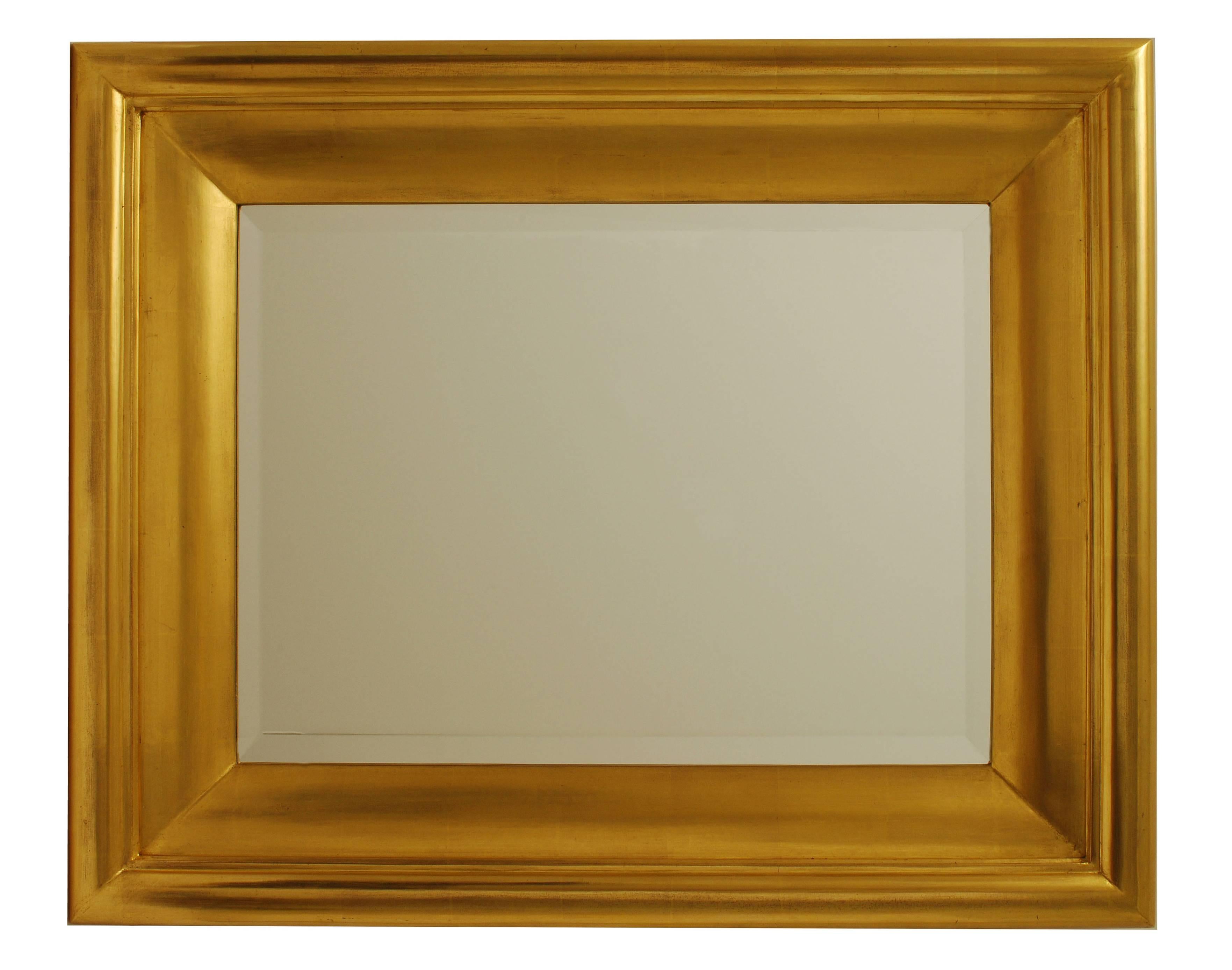 Degas No. 5 Modern Wall Mirror, Gilded in 23-Karat Yellow Gold, Bark Frameworks In Excellent Condition For Sale In Long Island City, NY