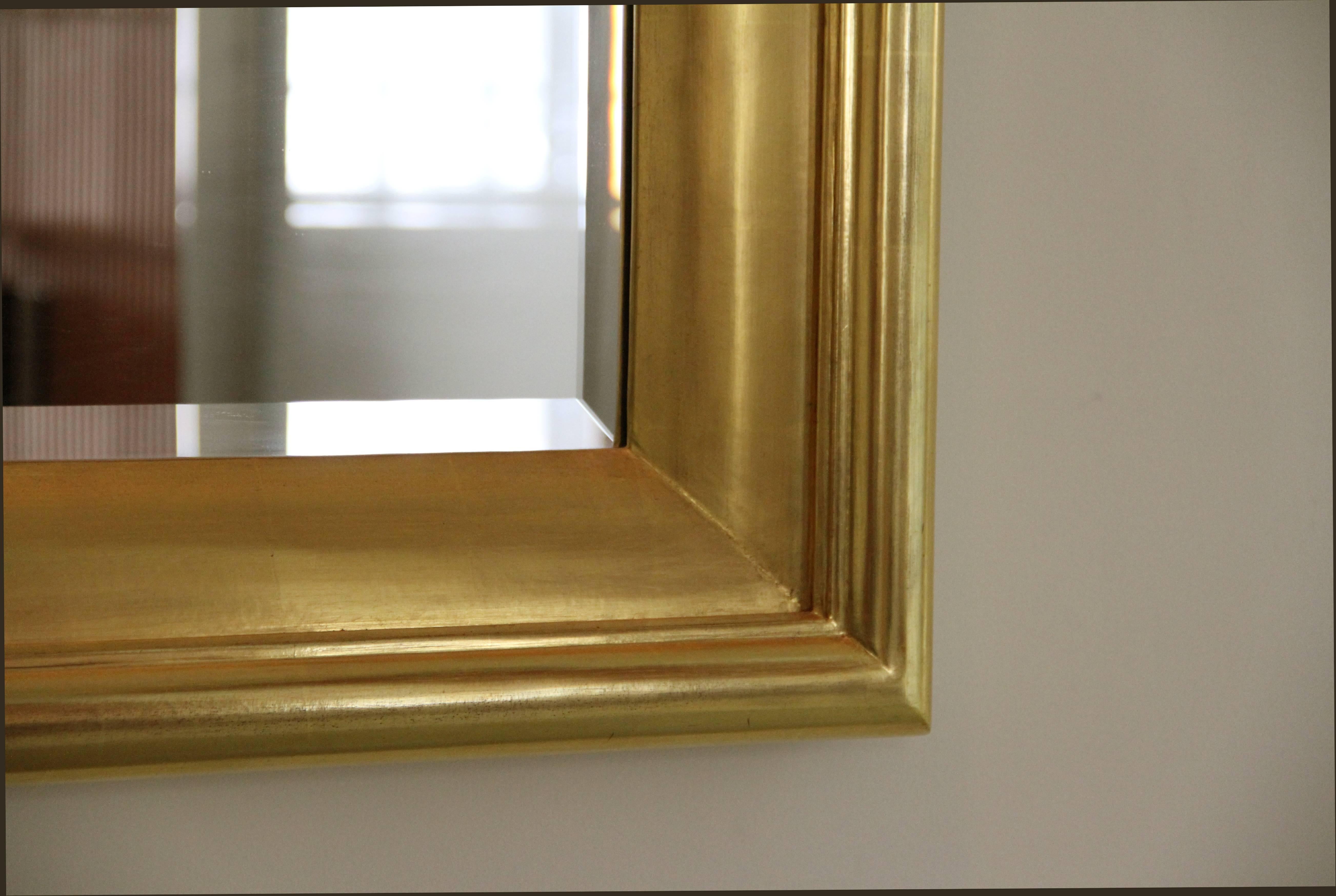 Degas No. 5 Modern Wall Mirror, Gilded in 23-Karat Yellow Gold, Bark Frameworks For Sale 1