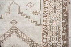 Vintage Anatolian Rug in Pale Ice Blue and Taupe with Stepped Medallion