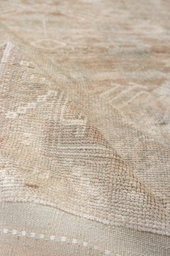 Vintage Anatolian Rug in Soft Blush and Sand with Diamond Medallion