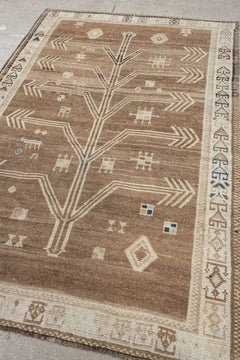 Vintage Turkish Gabbeh Rug in Camel with Ivory Tree of Life
