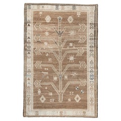 Vintage Turkish Gabbeh Rug in Camel with Ivory Tree of Life