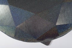 Pouf "Sbrillino" Handmade Polyurethane Foam Glitter Fabric Black/White