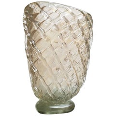 Italienische Barovier-Vase aus Muranoglas und Blattgold aus der Mitte des Jahrhunderts, 1940