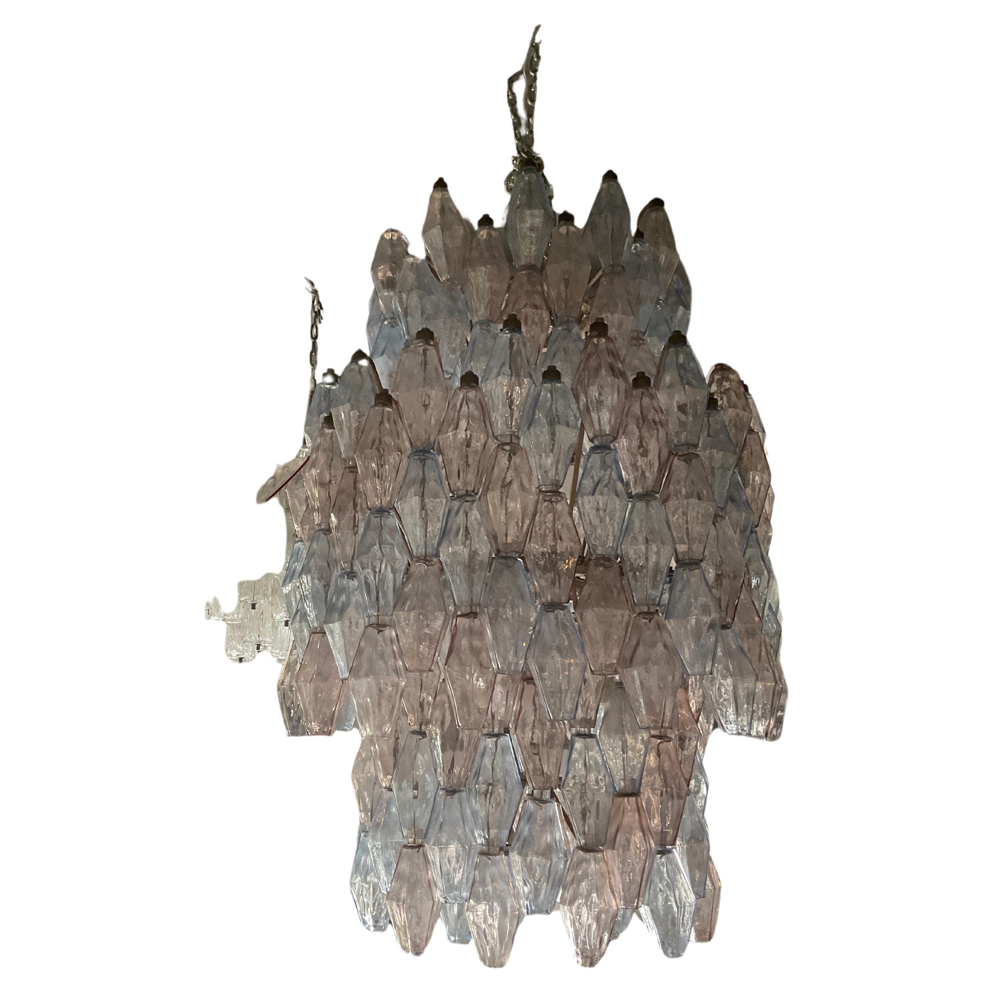 VENINI #Carlo Scarpa# Poliedri Chandelier Murano Glass Iron 1955/Italy For Sale