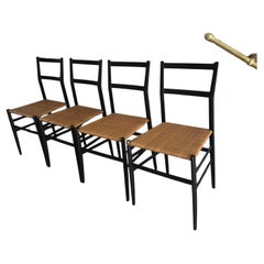 Gio Ponti " Superleggera" N. 4, Silla Madera Acolchado Paja, 1950, Italia