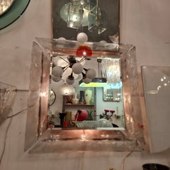 CARLO NASON "MAZZEGA" BACKLIT MIRROR MADE OF MURANO GLASS AND CHROME-PLATED METAL