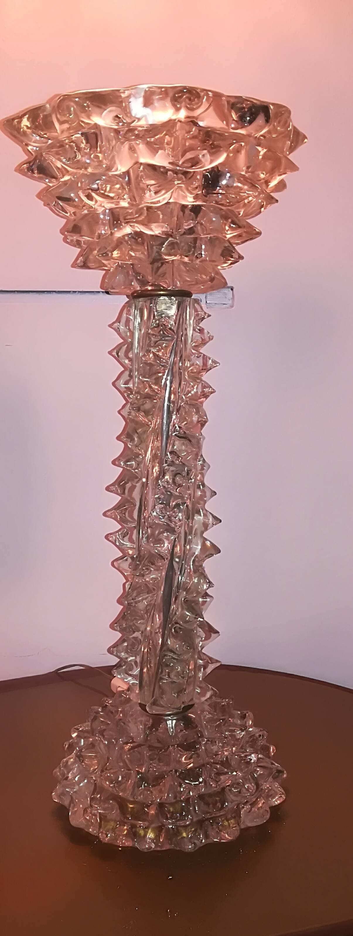 Barovier e Toso Lámpara de Sobremesa 1940 Cristal de Murano Iridiscente mediados del siglo XX en venta