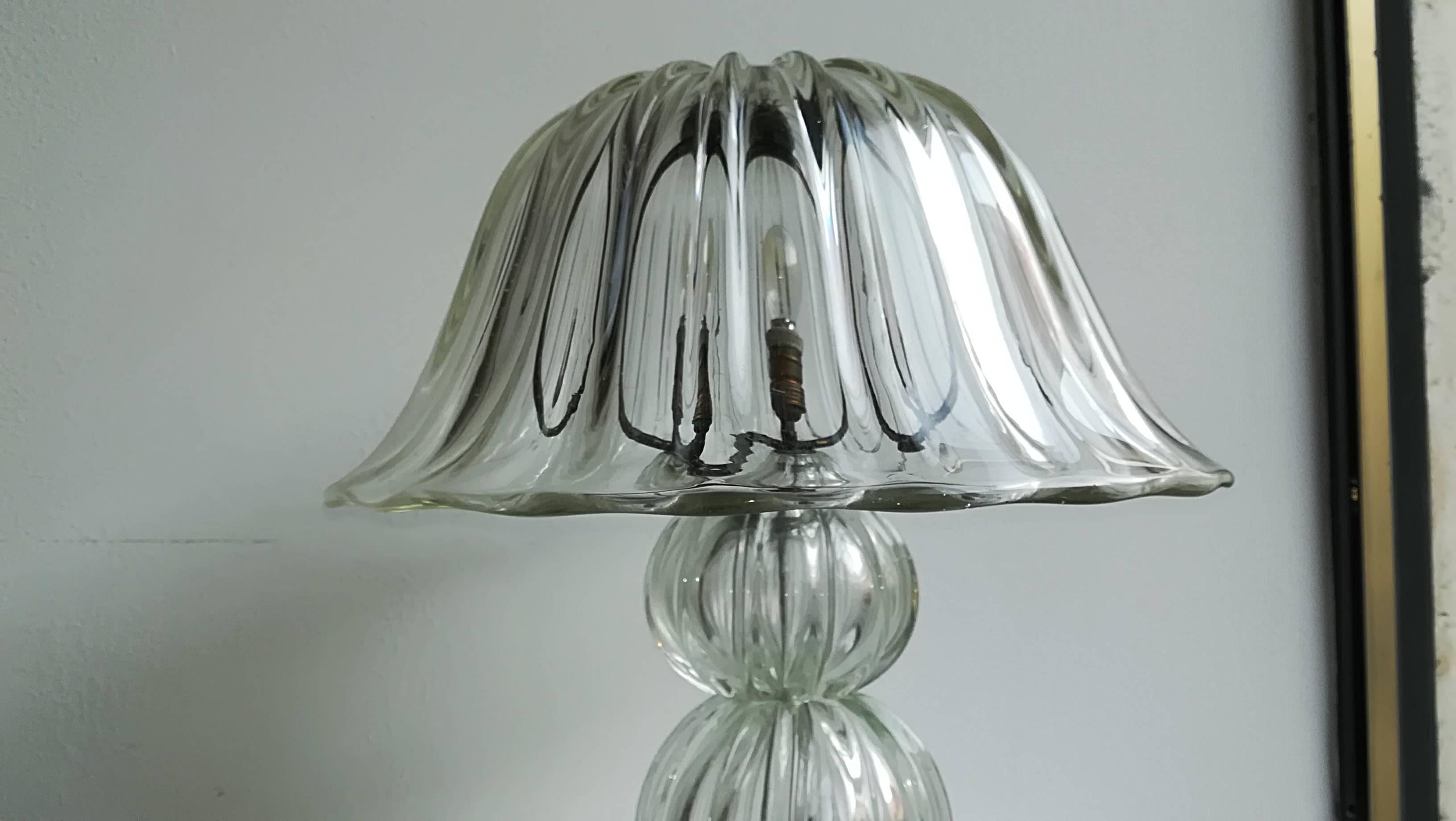 Other Seguso, Two Table Lamp, Iridescent, 1950