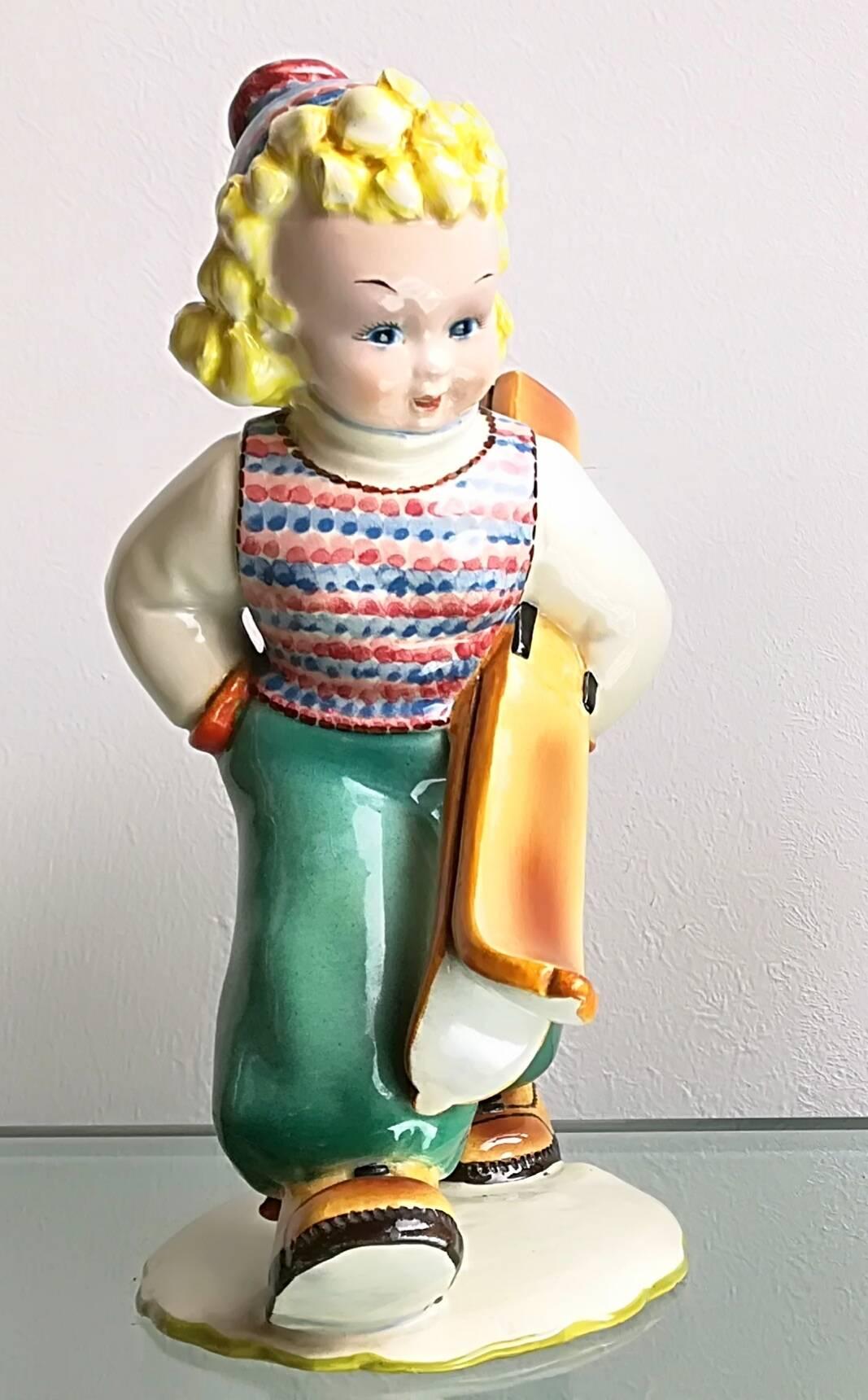 Pair of Ceramic Sciatori 1930 Tosin 