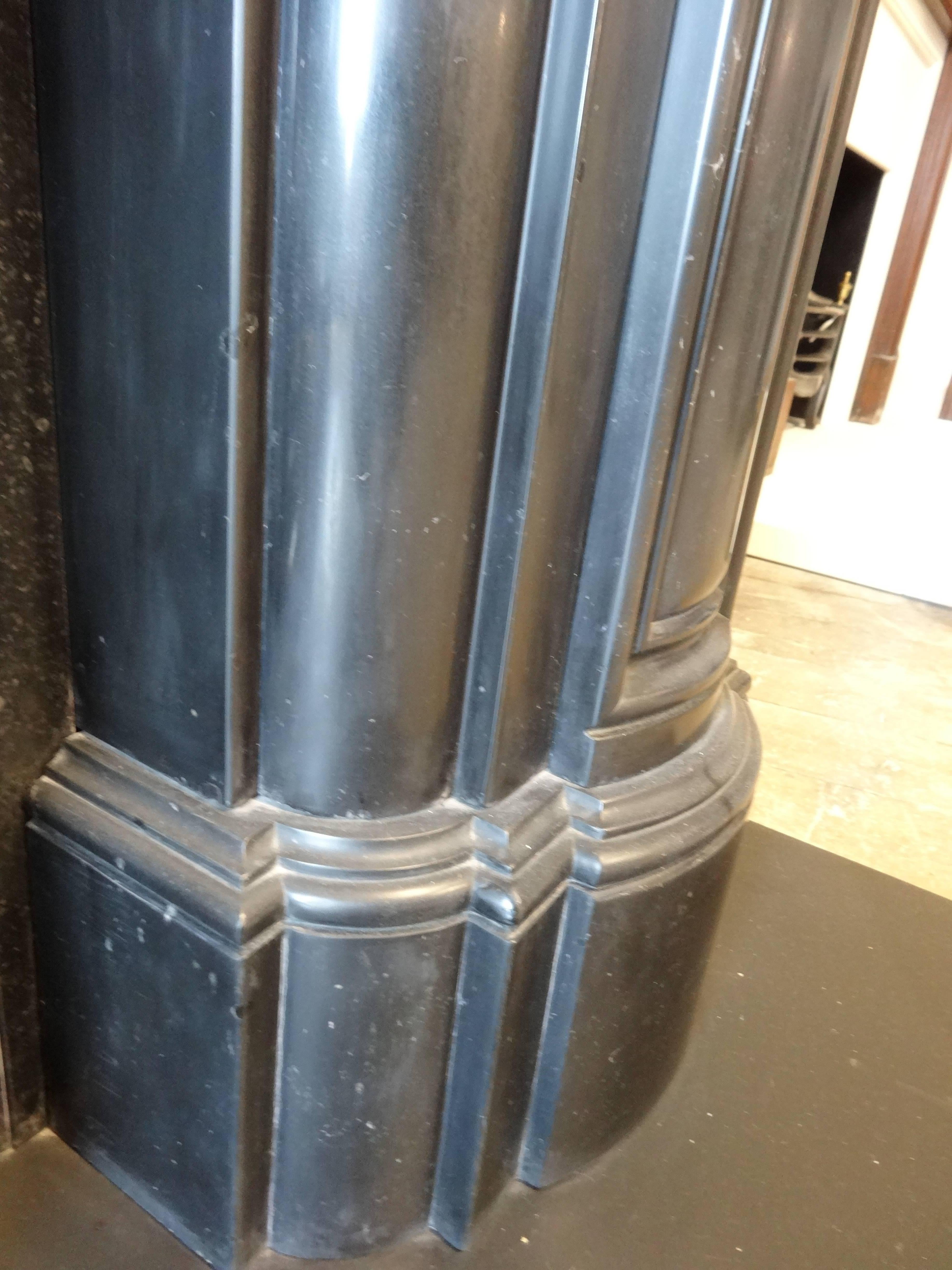 19th Century Victorian Carved Irish Black Marble Fire Surround For Sale 2