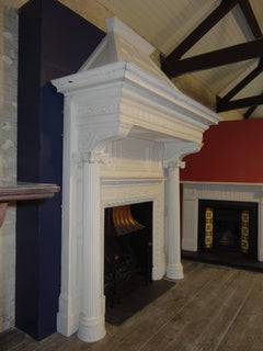 20th Century Edwardian Mahogany Pine Gesso Fire Surround