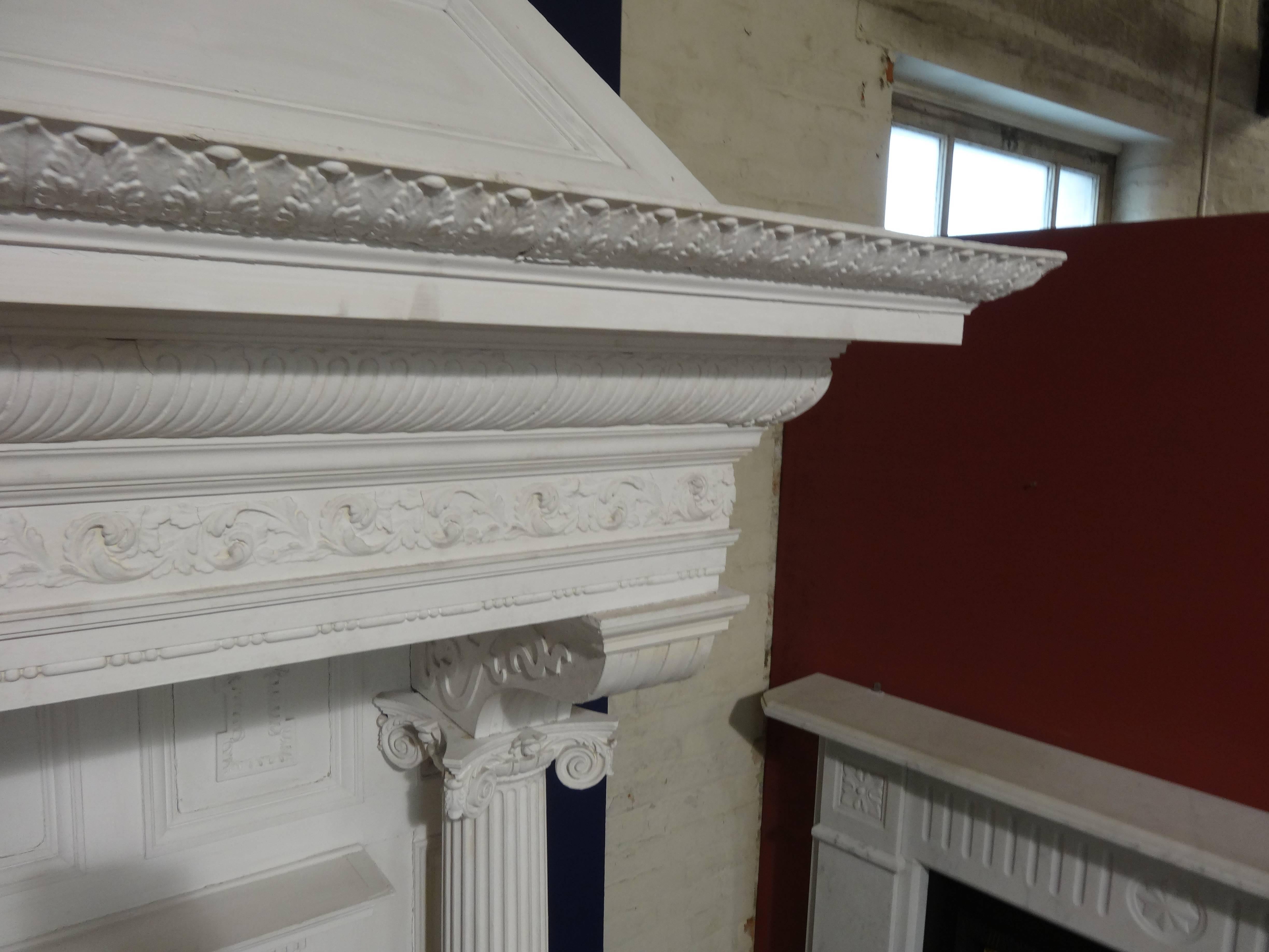 Early 20th Century 20th Century Edwardian Mahogany Pine Gesso Fire Surround For Sale