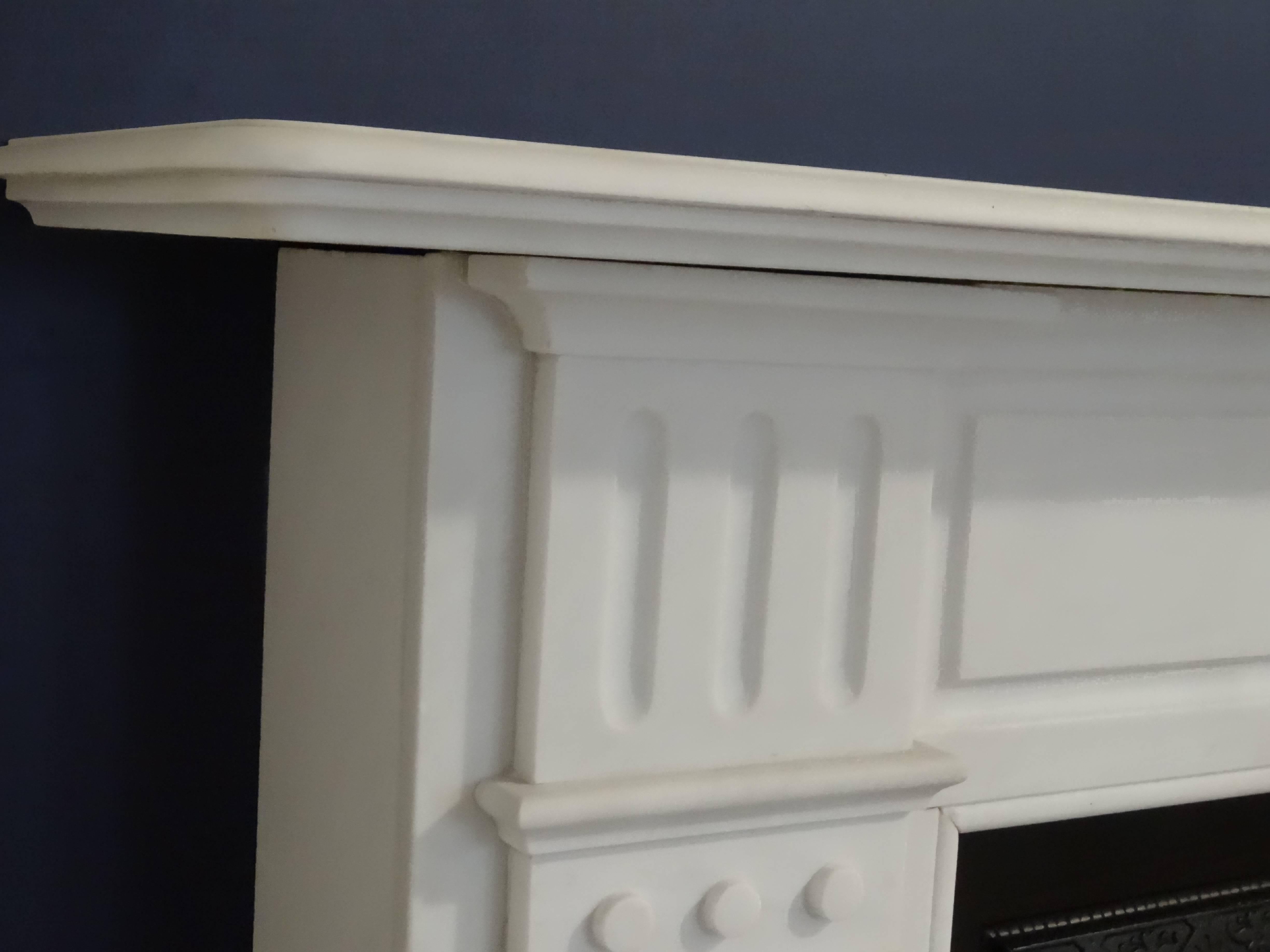 Late Victorian White Statuary Marble Fireplace Surround For Sale 3