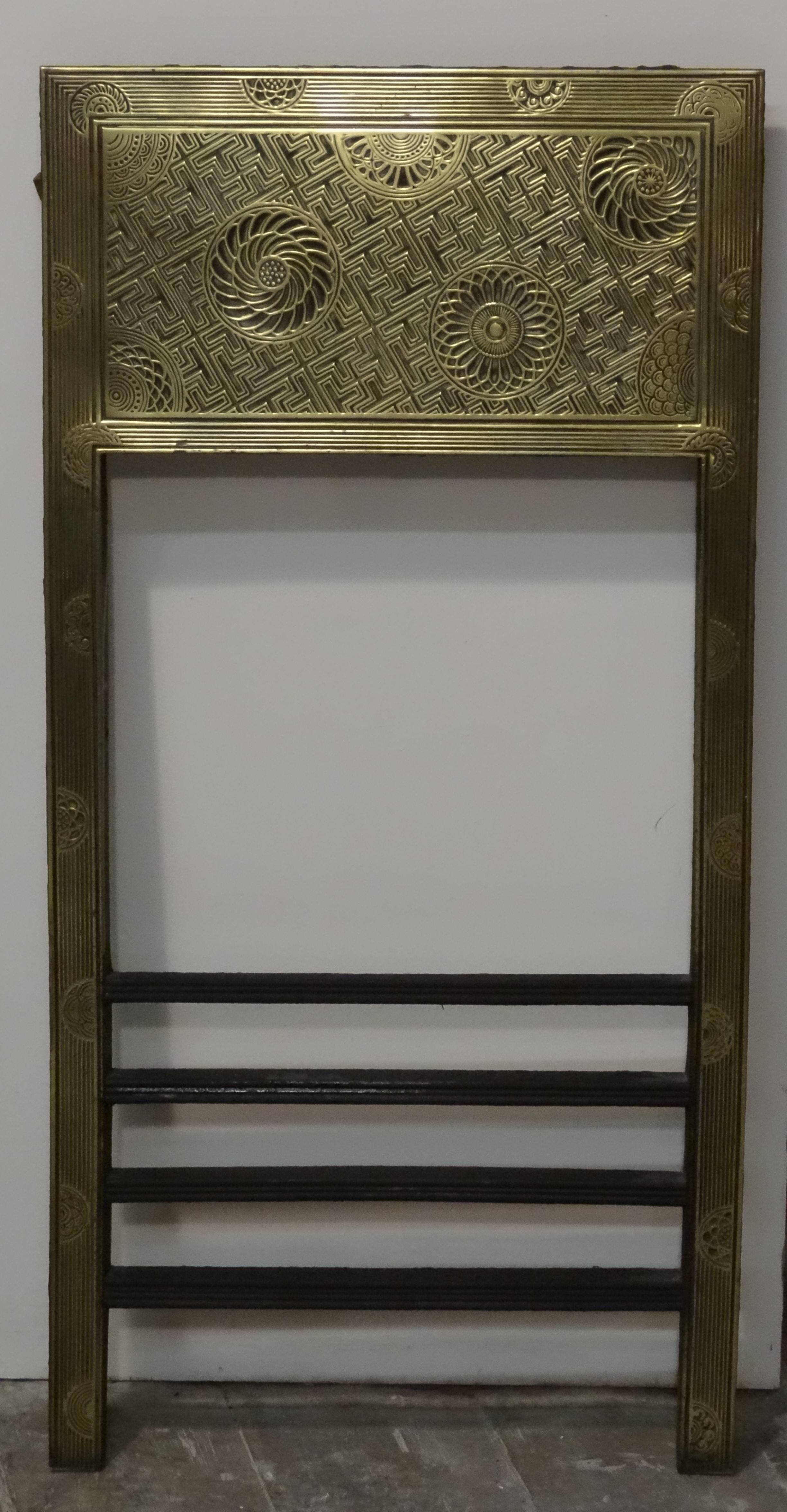 19th Century Thomas Jeckyll Brass and Iron Fire Surround Insert For Sale 1