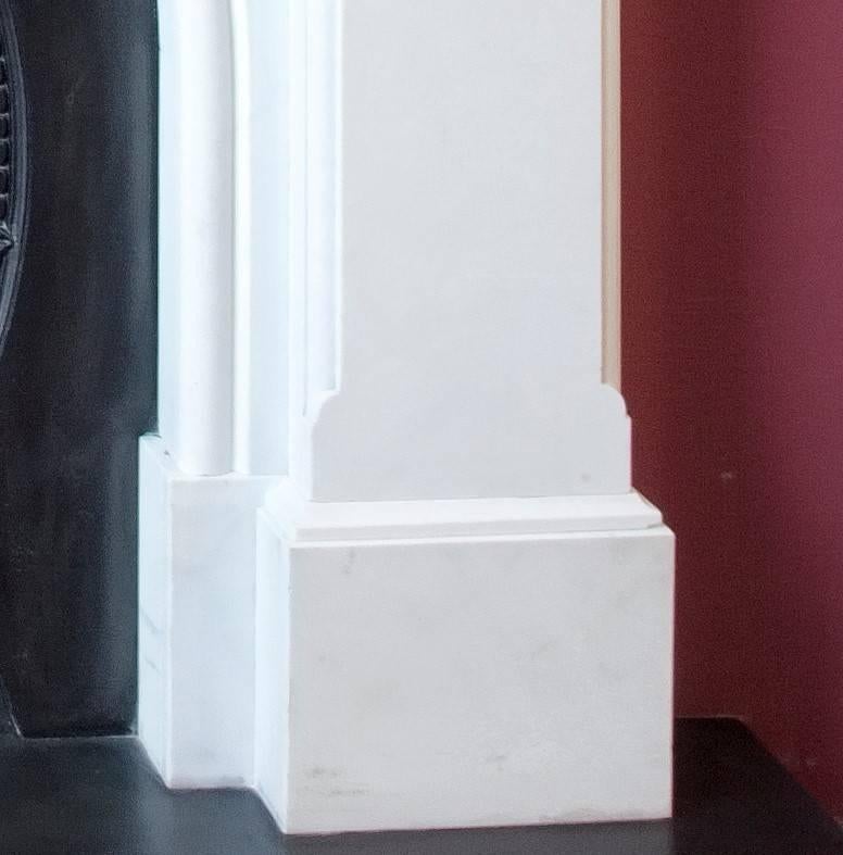 Statuary Marble Irish 19th Century Victorian Statuary White Marble Fireplace Surround For Sale