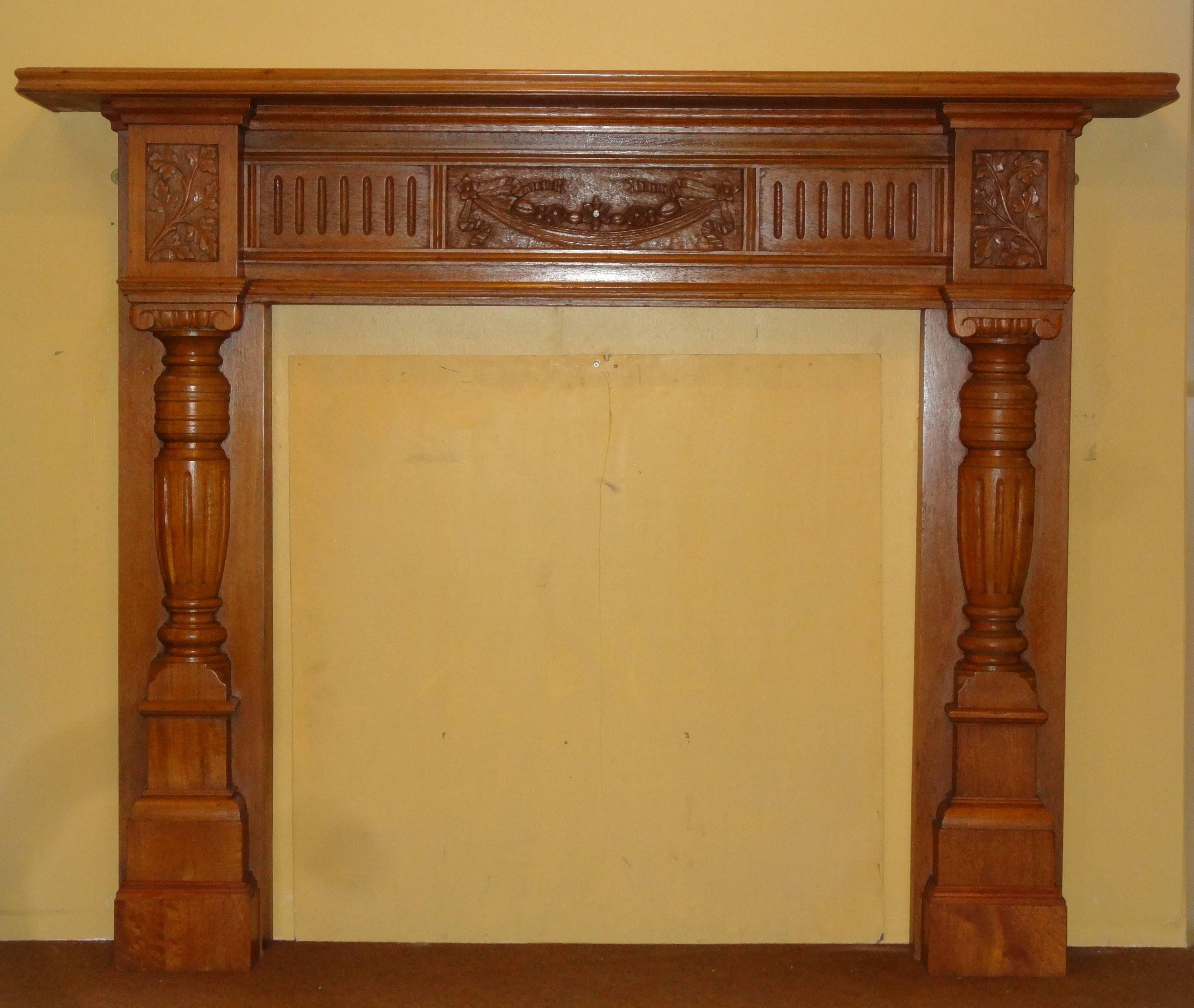 20th Century Edwardian Carved Mahogany Fireplace Surround For Sale 6
