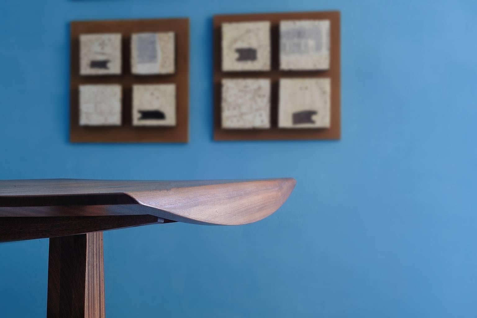 Other Handmade Contemporary Italian Design Mahogany One-Leg Table For Sale