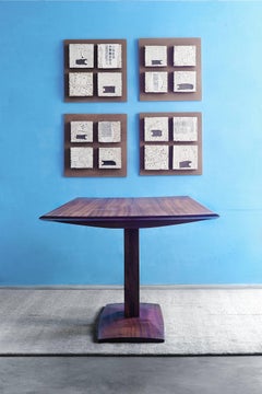 Handmade Contemporary Italian Design Mahogany One-Leg Table