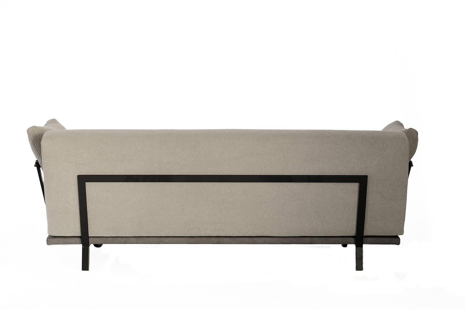 Other Contemporary Design Wood and Tubular Iron Sofa For Sale