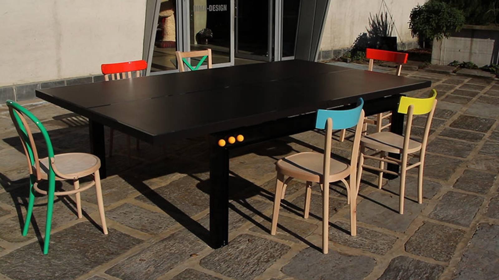 Handcrafted Contemporary Design Stainless Steel Ping Pong Table For Sale 1
