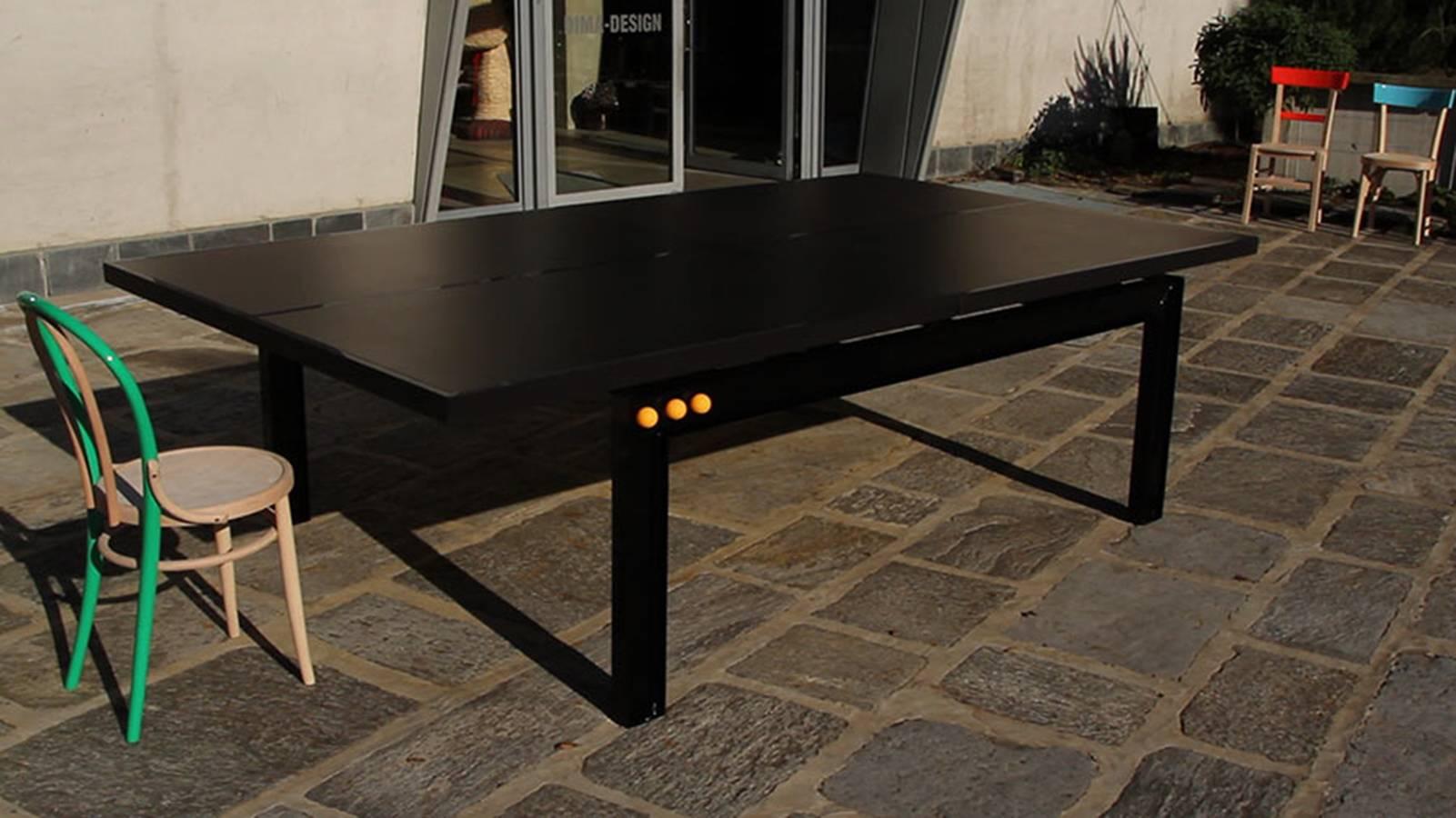 Handcrafted Contemporary Design Stainless Steel Ping Pong Table In Excellent Condition For Sale In Vimercate, IT