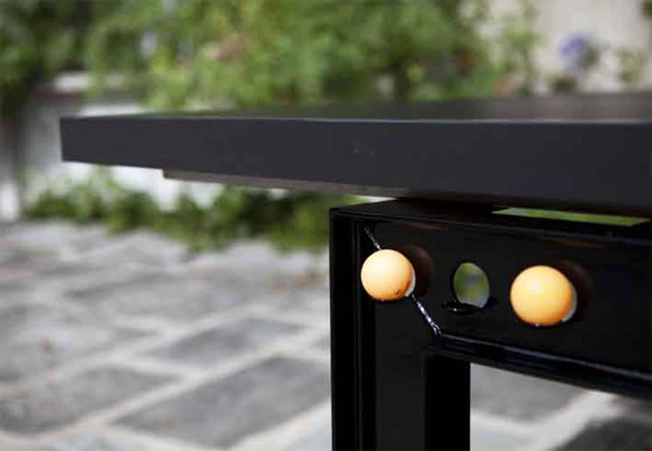 Other Handcrafted Contemporary Design Stainless Steel Ping Pong Table For Sale