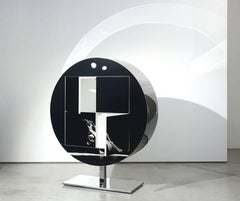 Dancer Collection Art Design Contemporary Rounded Lacquered Wood Steel Sideboard