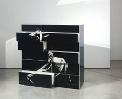 Art Design Contemporary Lacquered Wood Steel Chest of Drawers