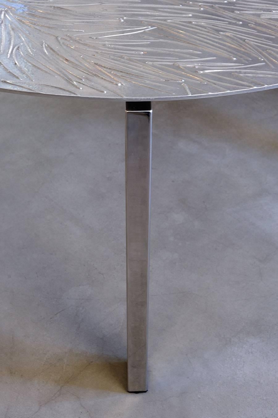Contemporary Limited Edition Round Aluminum Steel Table by Andrea Salvetti  For Sale 1