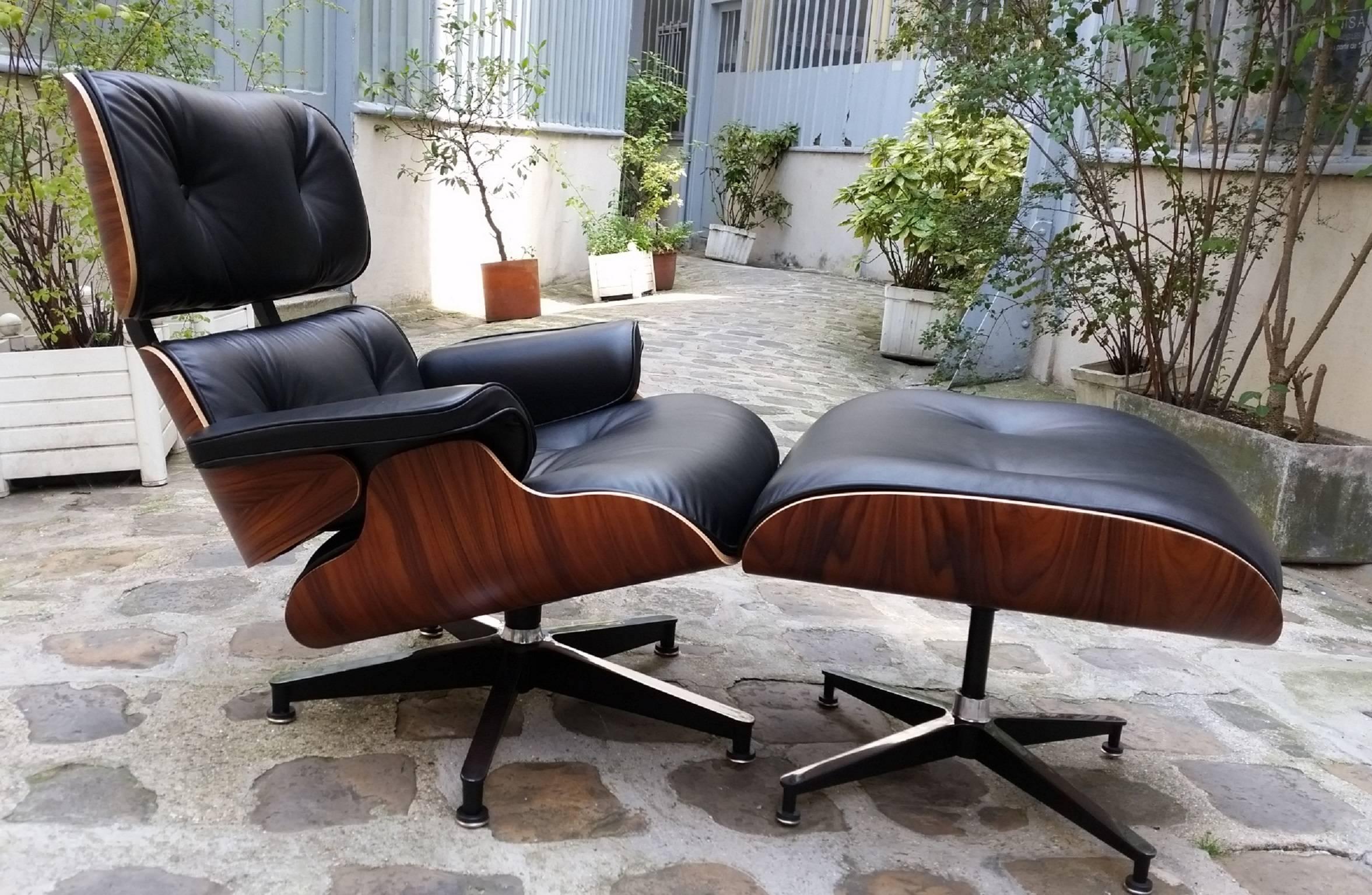 Lounge Chair Charles Eames and Ottoman, Black 1